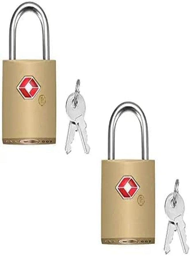 KANABEE قفلان صغيران من النحاس الأصفر من KANAbee، معتمدان من إدارة أمن النقل الأمريكية (TSA)، مع مفاتيح، أقفال دولية لحقائب السفر. - Image 1